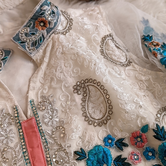 Ombre Metallic Kurta Indian Pakistani Dress - Picture 5 of 16